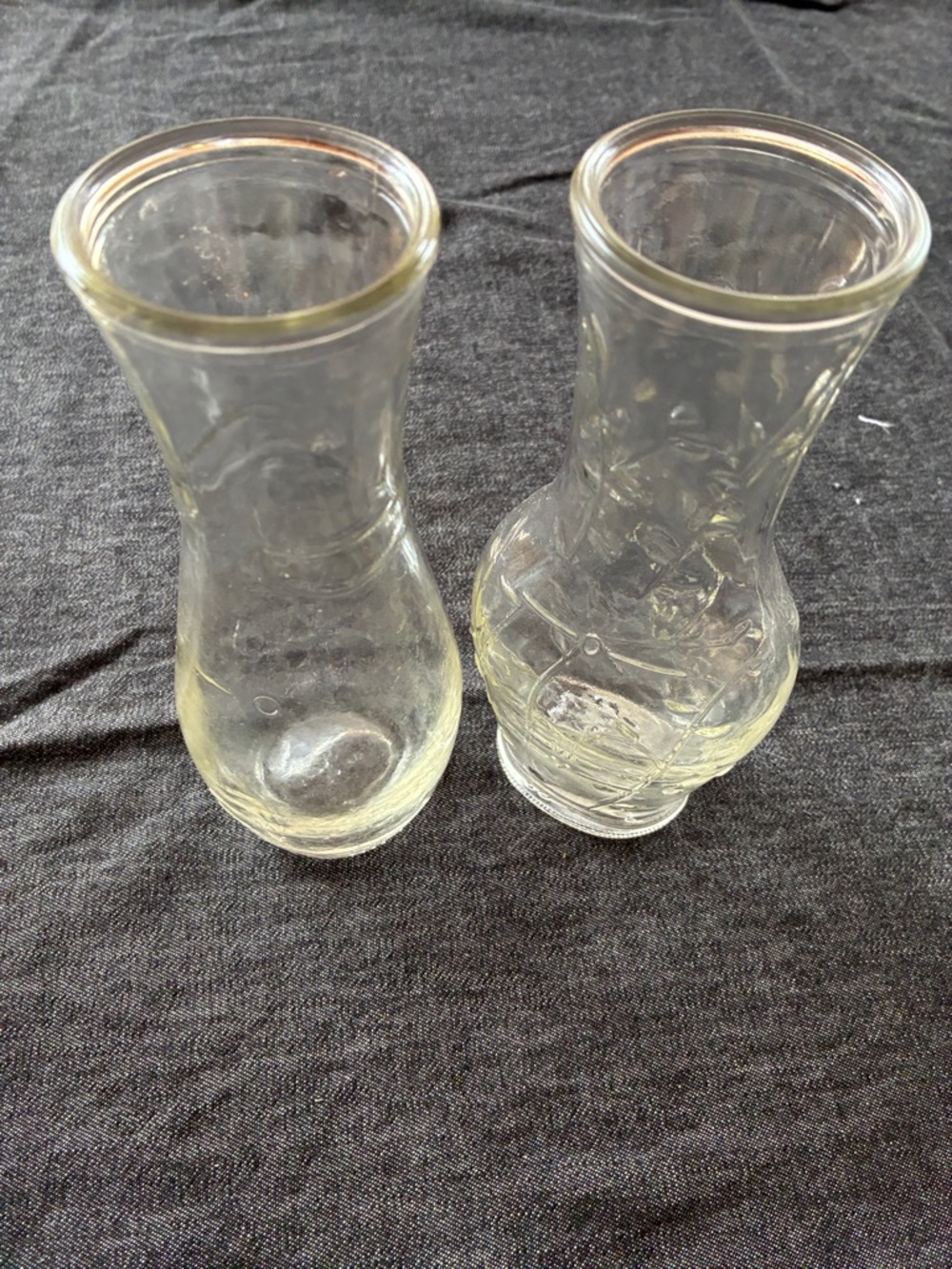 Clear Glass Bud Vases - Set of 2